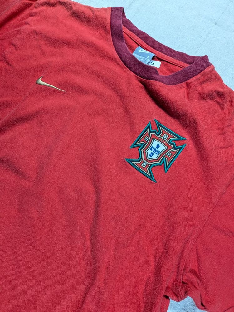 Nike Portugal T Shirt Red Football Soccer Tee imagen 2